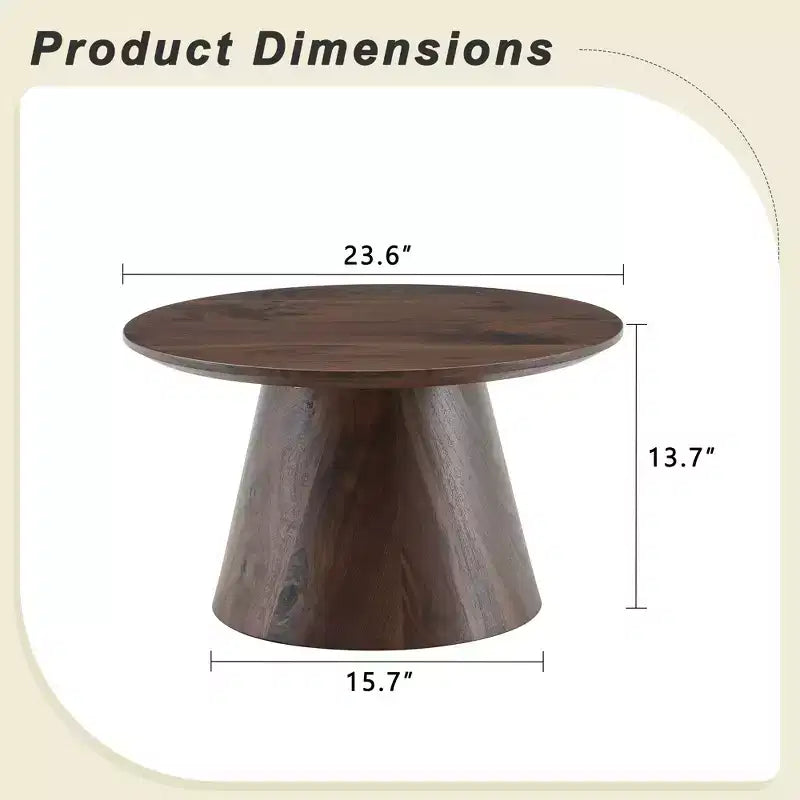 Table basse ronde en bois à piédestal GDFStudio Naives 23