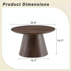 Table basse ronde en bois à piédestal GDFStudio Naives 23