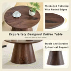 Table basse ronde en bois à piédestal GDFStudio Naives 23