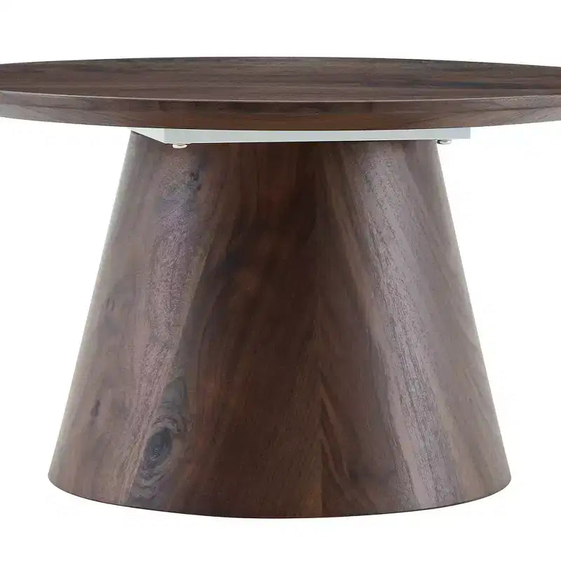 Table basse ronde en bois à piédestal GDFStudio Naives 23