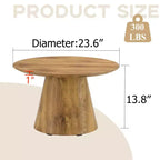 Table basse ronde en bois à piédestal GDFStudio Naives 23