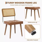 Lot de 4 ou 6 chaises de salle à manger en rotin style bohème moderne, assise rembourrée douce, dossier haut en cannage, pieds en bois robustes, pour cuisine, salle à manger, restaurant