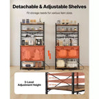 Étagère de cuisine style boulanger, avec câble d'alimentation de 1,5 m et prise électrique, étagère de cuisine avec barre de support en X, 12 crochets en S