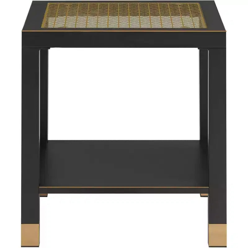 Table d'appoint moderne à 2 niveaux en verre et métal, polyvalente pour salon et chambre à coucher