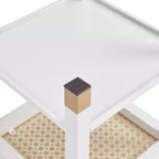 Table d'appoint moderne à 2 niveaux en verre et métal, polyvalente pour salon et chambre à coucher