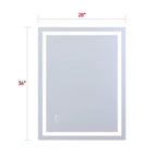 Miroir de salle de bain SUMERAIN 28x36 mural en verre trempé, anti-buée, éclairage LED, 3 modes de couleur