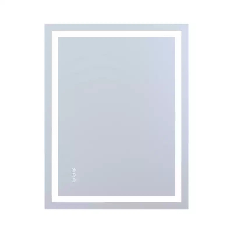Miroir de salle de bain SUMERAIN 28x36 mural en verre trempé, anti-buée, éclairage LED, 3 modes de couleur