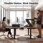 HUANUO 32 Convertisseur de bureau debout stable en forme de Z, rehausseur de bureau assis-debout réglable en hauteur, poste de travail pour ordinateur portable, élévateur de bureau pour le bureau à domicile
