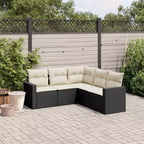 vidaXL Salon de jardin noir en résine tressée Grand salon de jardin modulable
