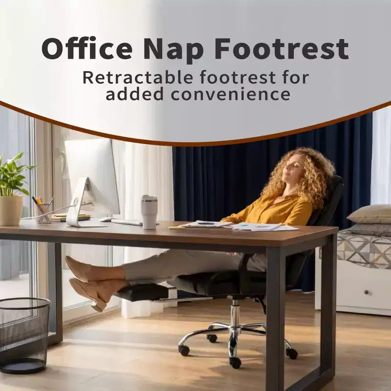 Fauteuil de bureau de direction GDFStudio Faina en similicuir réglable en hauteur et pivotant avec repose-pieds