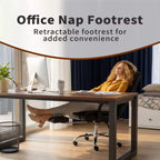 Fauteuil de bureau de direction GDFStudio Faina en similicuir réglable en hauteur et pivotant avec repose-pieds