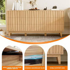 Commode à 9 tiroirs, coffre en bois moderne cannelé, meuble de rangement en bois autoportant, pour salon, entrée
