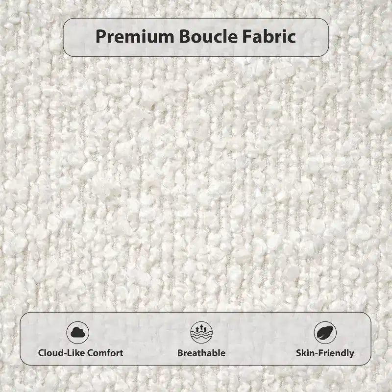 Lit plateforme tapissier ModernLuxe Queen/King avec tête de lit incurvée, cadre de lit solide, pas besoin de sommier tapissier, blanc