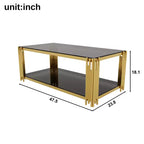 Ensemble 3 pièces table basse et tables d'appoint modernes Whisen avec plateau en verre trempé et base en métal asymétrique