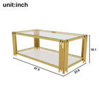 Ensemble 3 pièces table basse et tables d'appoint modernes Whisen avec plateau en verre trempé et base en métal asymétrique