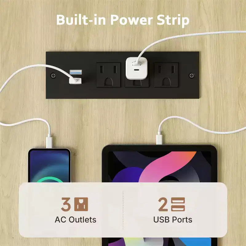 Meuble TV Zevemomo 67,7" à façade cannelée pour téléviseurs jusqu'à 75" avec bandeau LED 16 couleurs, 6 compartiments de rangement pour salon, Chêne naturel