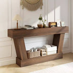 HOMCOM Console vintage de 160 cm, table d'entrée étroite
