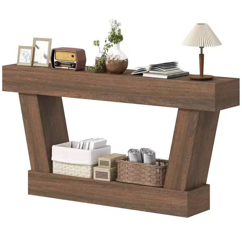 HOMCOM Console vintage de 160 cm, table d'entrée étroite