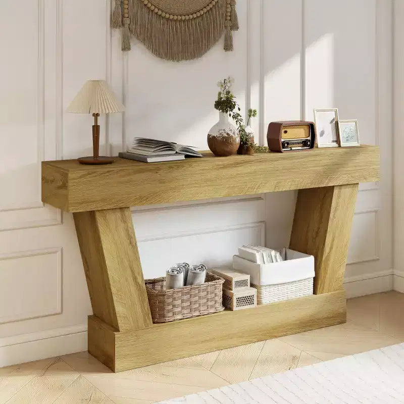 HOMCOM Console vintage de 160 cm, table d'entrée étroite