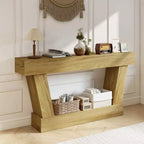 HOMCOM Console vintage de 160 cm, table d'entrée étroite