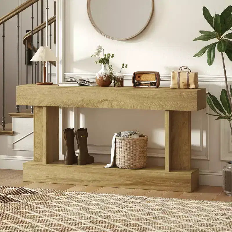 HOMCOM Table console longue de 160 cm, Table d'entrée vintage