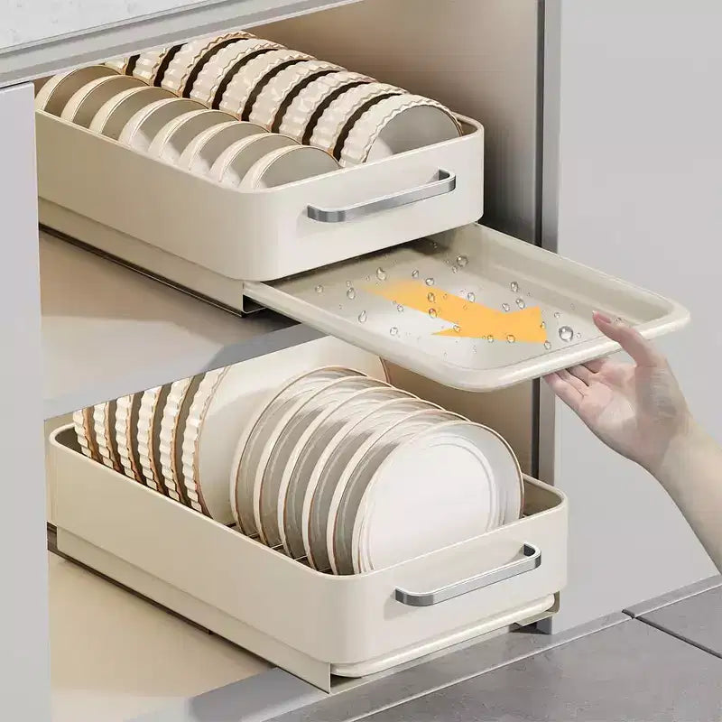 Égouttoir à vaisselle coulissant, organiseur en métal avec égouttoir et porte-couvercles de casseroles, rangement sous l'évier pour placards/garde-manger