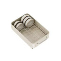 Slide-Out Dish Drying Rack, Metal Organizer with Drip Tray & Pan Lid Holder, Under Basin Plate Storage for Cupboard/Pantry