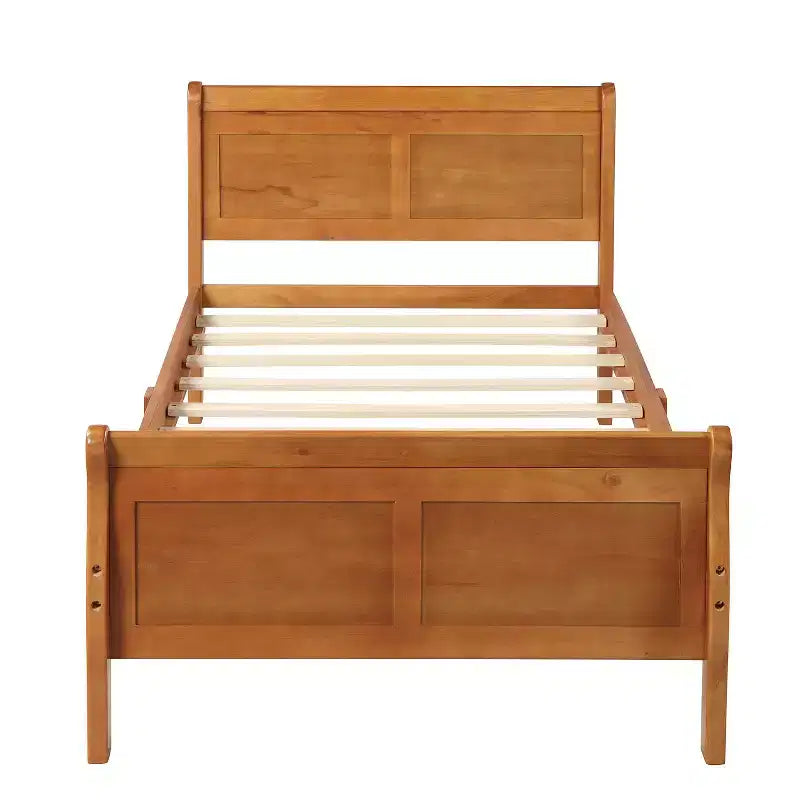 Luxystar Lit plateforme moderne en bois double avec tête de lit,