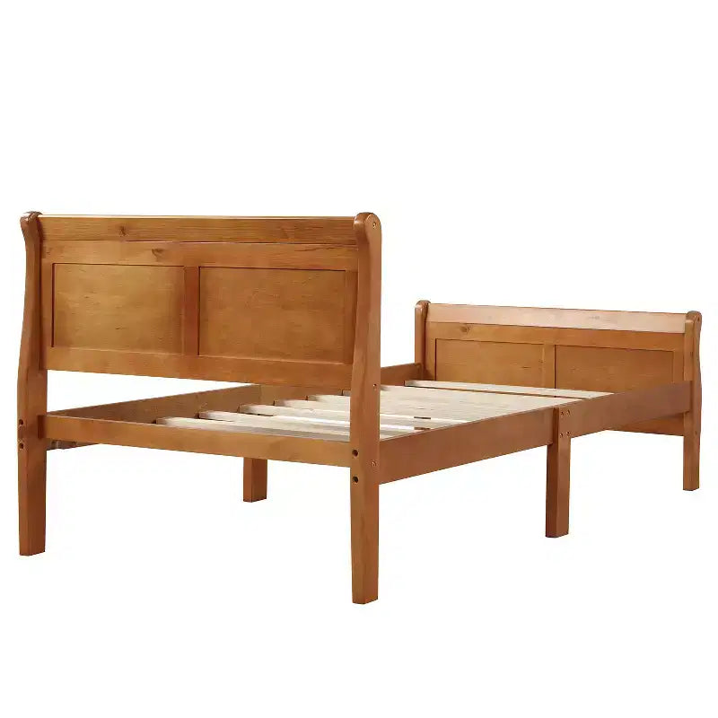 Luxystar Lit plateforme moderne en bois double avec tête de lit,