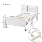 Luxystar Lit plateforme moderne en bois double avec tête de lit,