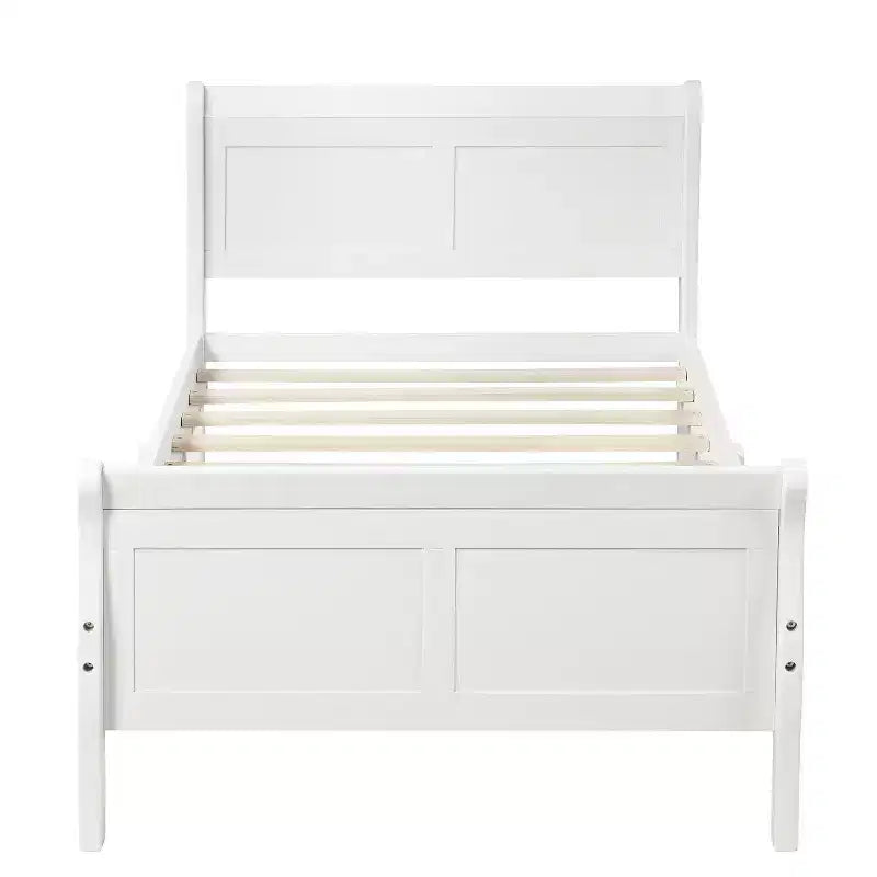 Luxystar Lit plateforme moderne en bois double avec tête de lit,