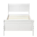 Luxystar Lit plateforme moderne en bois double avec tête de lit,