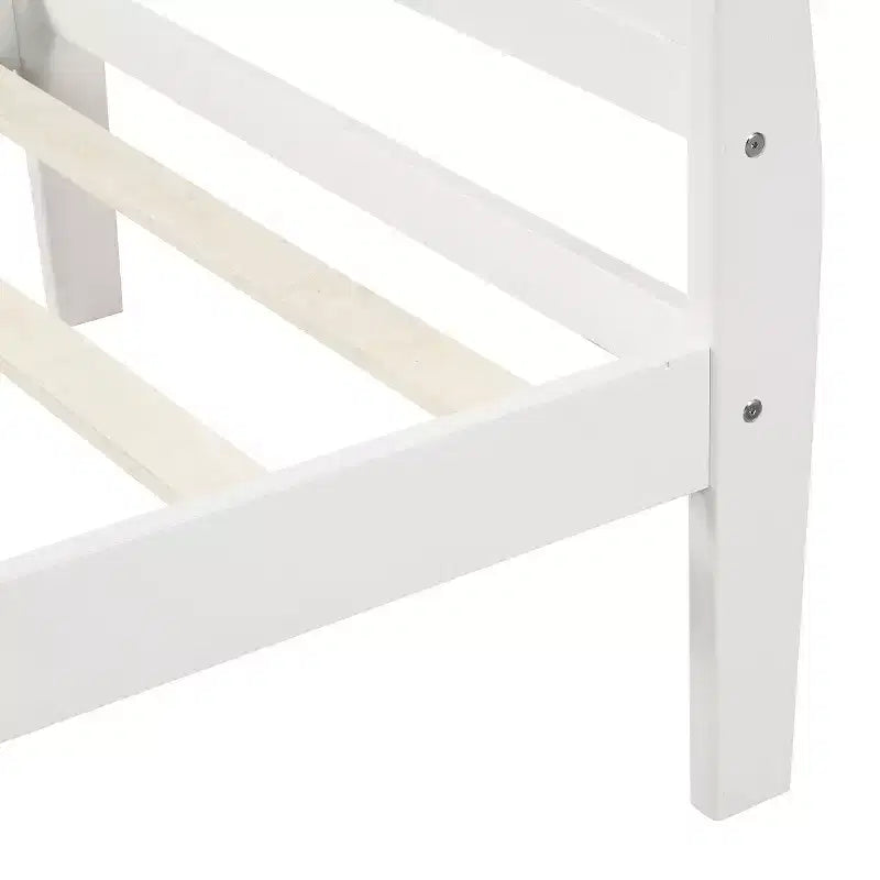 Luxystar Lit plateforme moderne en bois double avec tête de lit,
