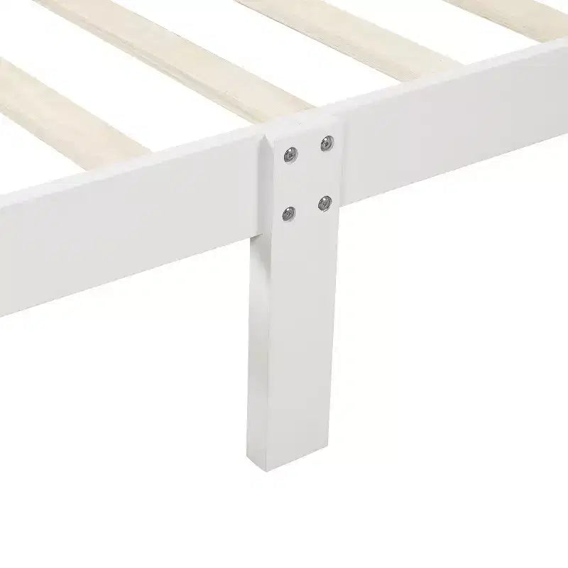 Luxystar Lit plateforme moderne en bois double avec tête de lit,