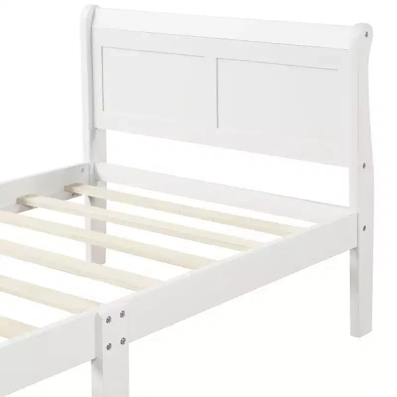 Luxystar Lit plateforme moderne en bois double avec tête de lit,