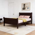 Luxystar Modern Twin Size Wooden Platform Bed with Headboard,