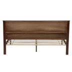 Lit queen size en pin style ferme GDFStudio Leonard avec banc de rangement et 2 grands tiroirs