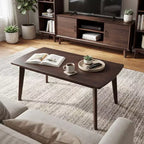 Table basse Costway de 34,5 po en bois massif avec pieds fuselés, table basse pour bureau à domicile