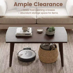 Table basse Costway de 34,5 po en bois massif avec pieds fuselés, table basse pour bureau à domicile