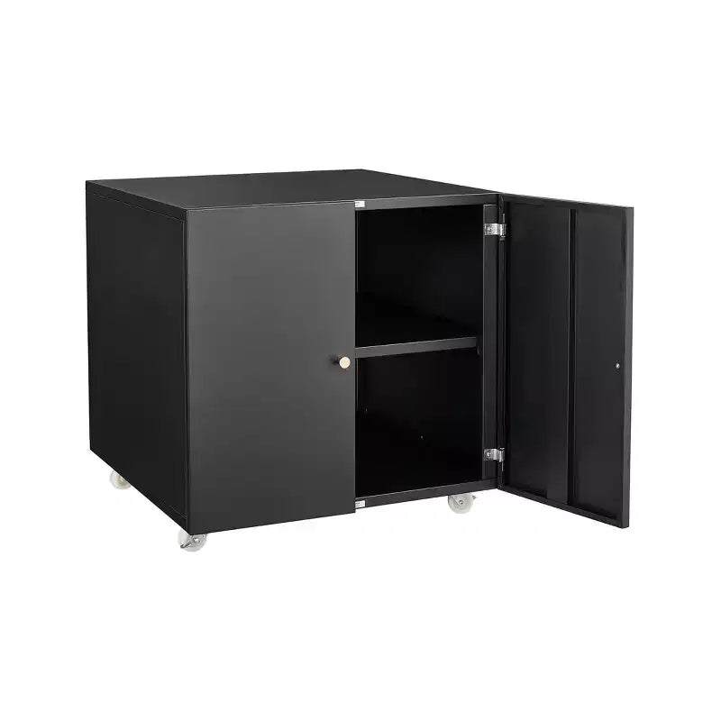Armoire d'imprimante métallique à double porte avec roulettes verrouillables, organisateur de rangement moderne