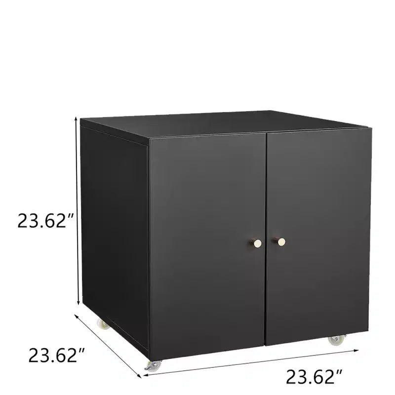 Armoire d'imprimante métallique à double porte avec roulettes verrouillables, organisateur de rangement moderne