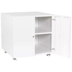 Armoire d'imprimante métallique à double porte avec roulettes verrouillables, organisateur de rangement moderne