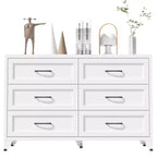 Commode à 6 tiroirs pour chambre à coucher, commode de rangement métallique moderne avec tiroirs coulissants, armoire compacte pour dressing, couloir, entrée