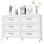 Commode à 6 tiroirs pour chambre à coucher, commode de rangement métallique moderne avec tiroirs coulissants, armoire compacte pour dressing, couloir, entrée