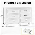Commode à 6 tiroirs pour chambre à coucher, commode de rangement métallique moderne avec tiroirs coulissants, armoire compacte pour dressing, couloir, entrée