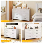 Commode à 6 tiroirs pour chambre à coucher, commode de rangement métallique moderne avec tiroirs coulissants, armoire compacte pour dressing, couloir, entrée