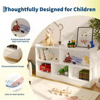 Étagère en bois à 5 sections et 2 niveaux, étagère ouverte pour livres d'enfants, organisateur de jouets, pour la maison, le salon