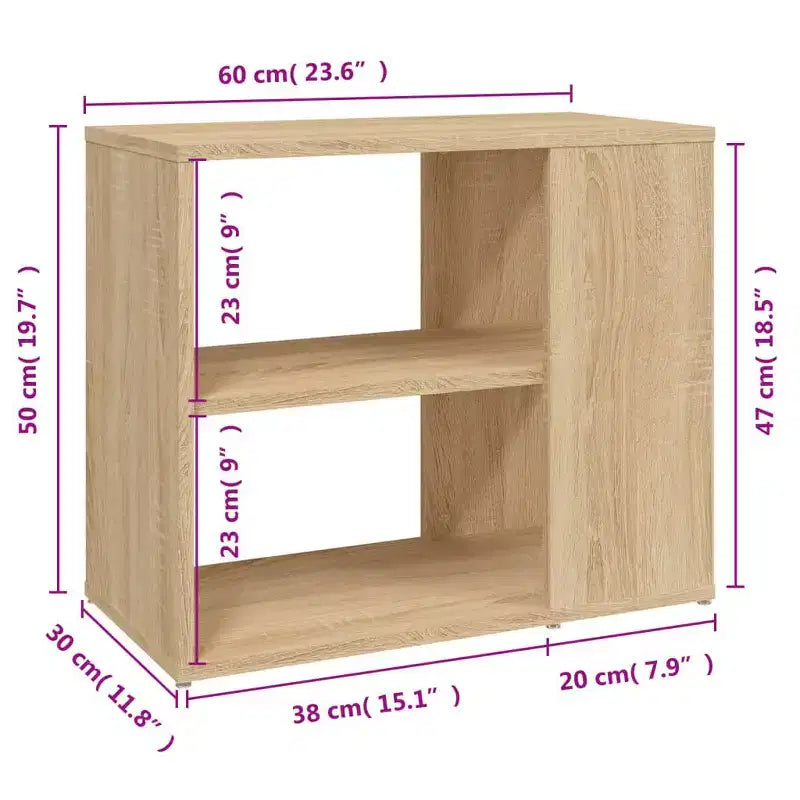 vidaXL Armoire latérale Bois d'ingénierie 60 cm x 30 cm x 50 cm