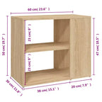 vidaXL Armoire latérale Bois d'ingénierie 60 cm x 30 cm x 50 cm