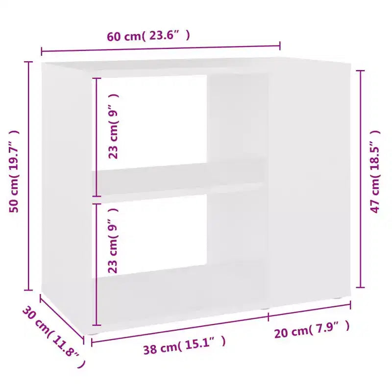 vidaXL Armoire latérale Bois d'ingénierie 60 cm x 30 cm x 50 cm